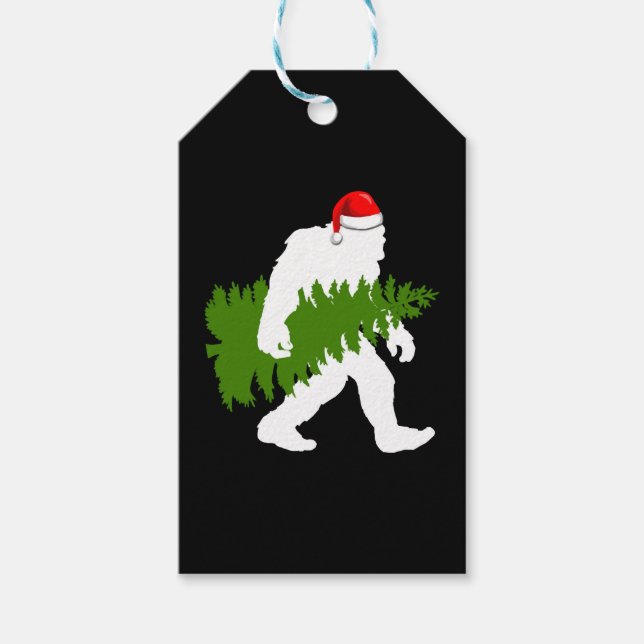 BigFoot Santa Claus Fun Christmas Ohrts Geschenkanhänger (Vorderseite)