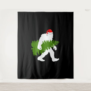 BigFoot Santa Claus Fun Christmas Ohrts Wandteppich