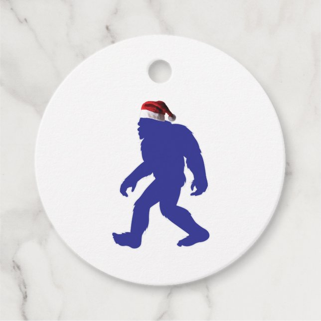 Bigfoot Santa Claus Geschenkanhänger (Vorderseite)