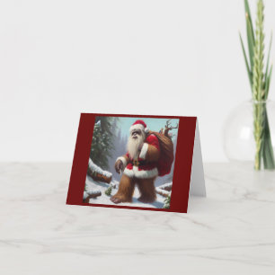 Bigfoot Santa Claus Karte