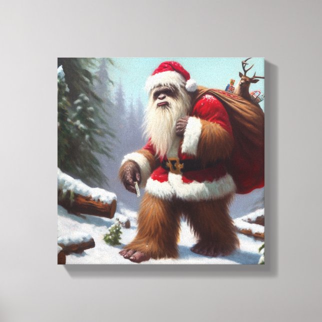 Bigfoot Santa Claus Leinwanddruck (Vorderseite)