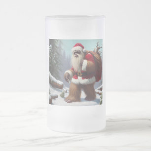 Bigfoot Santa Claus Mattglas Bierglas