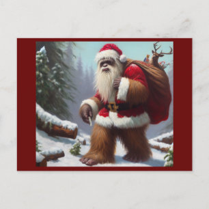 Bigfoot Santa Claus Postkarte