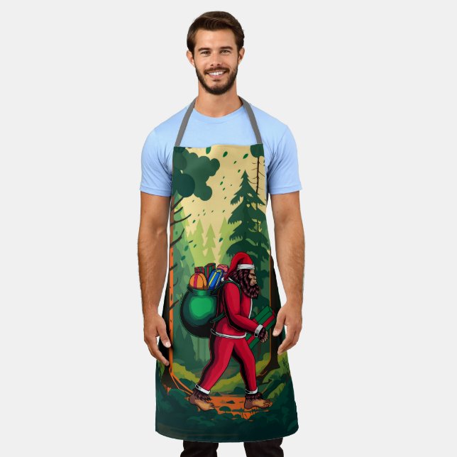 Bigfoot Santa Claus Sack der Geschenke Wald Woods Schürze (Getragen)