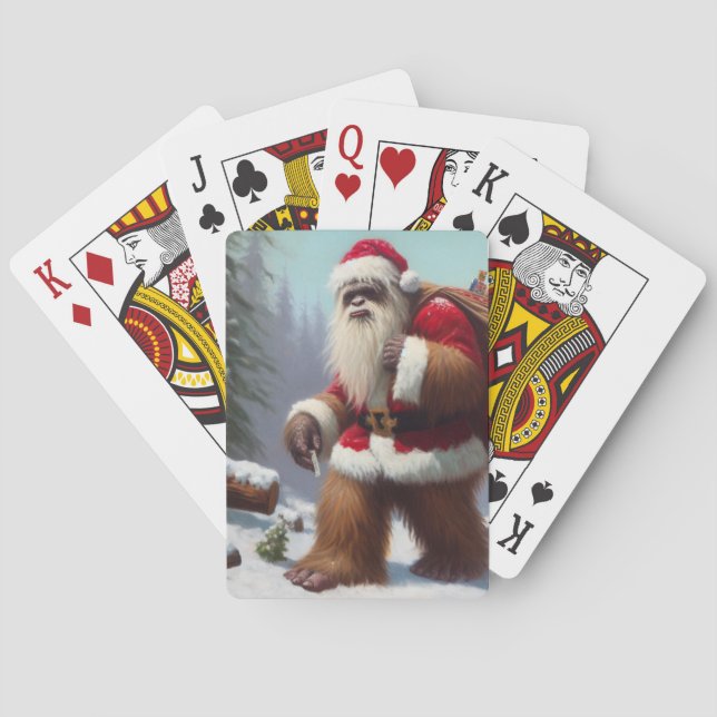 Bigfoot Santa Claus Spielkarten (Rückseite)