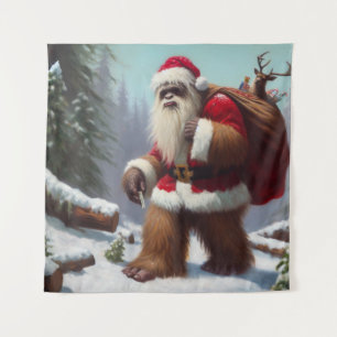 Bigfoot Santa Claus Wandteppich