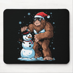 Bigfoot Santa Snowman Kinder Jungs Weihnachten Wei Mousepad