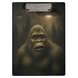 Bigfoot Sasquatch Alien UFO Funny Klemmbrett
