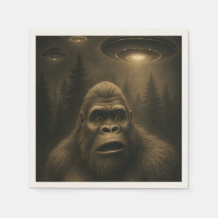 Bigfoot Sasquatch Alien UFO Funny Serviette