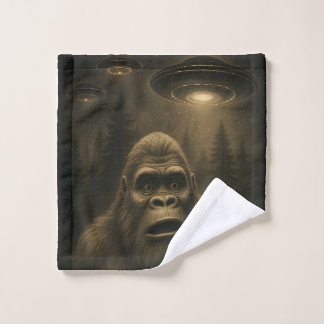 Bigfoot Sasquatch Alien UFO Funny Waschlappen (Waschlappen)