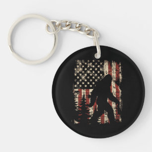 Bigfoot Sasquatch Amerika-Flagge Patriotische Männ Schlüsselanhänger