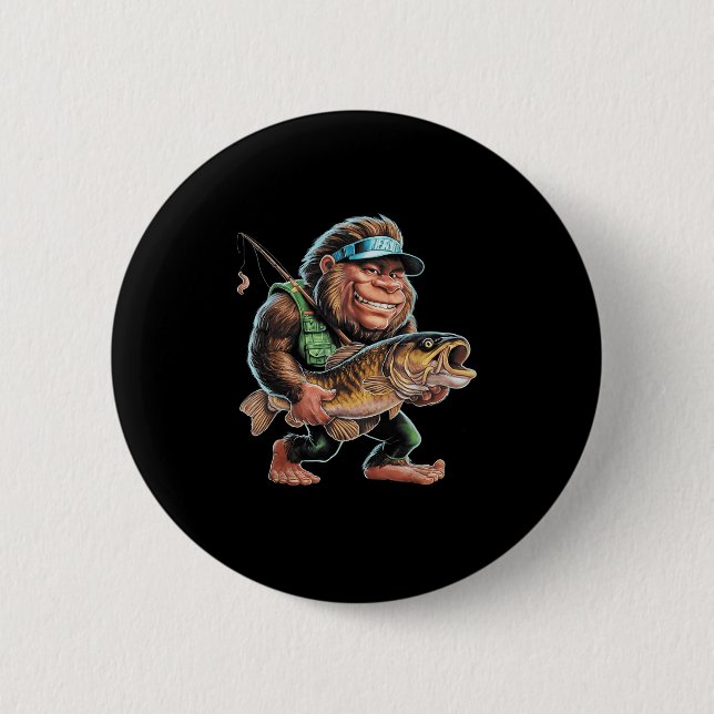 Bigfoot-Sasquatch-Angeln Catfishermen  Button (Vorderseite)