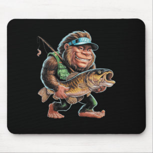 Bigfoot Sasquatch Angeln Catfishermen Mousepad