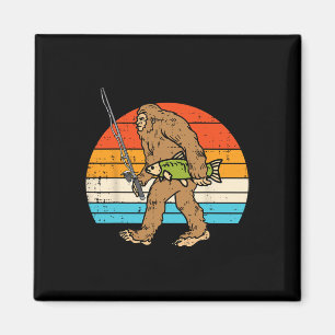 Bigfoot Sasquatch Angeln Retro Angler Männer Fraue Magnet