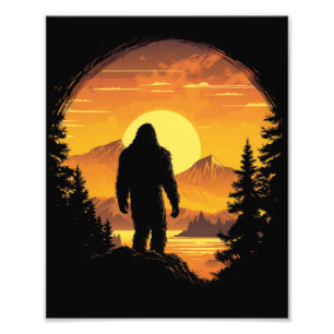 Bigfoot Sasquatch Anhänger Ranger Retro Vintage Fotodruck
