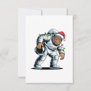 Bigfoot Sasquatch Astronaut Weihnachten 2026 Feier Dankeskarte