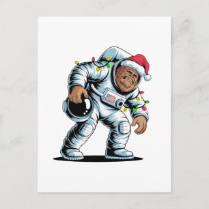 Bigfoot Sasquatch Astronaut Weihnachten 2026 Feier Postkarte