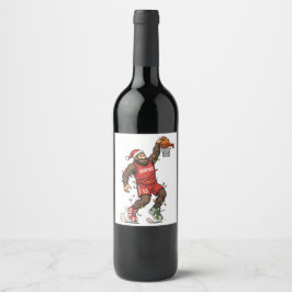 Bigfoot Sasquatch Basketball Weihnachten 2026 Feie Weinetikett