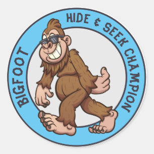 Bigfoot Sasquatch (bearbeitbar) Klassischer Roun Runder Aufkleber