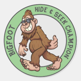 Bigfoot | Sasquatch (bearbeitbar) Klassischer Roun Runder Aufkleber