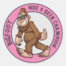 Bigfoot | Sasquatch (Bearbeitbar) Runder Aufkleber
