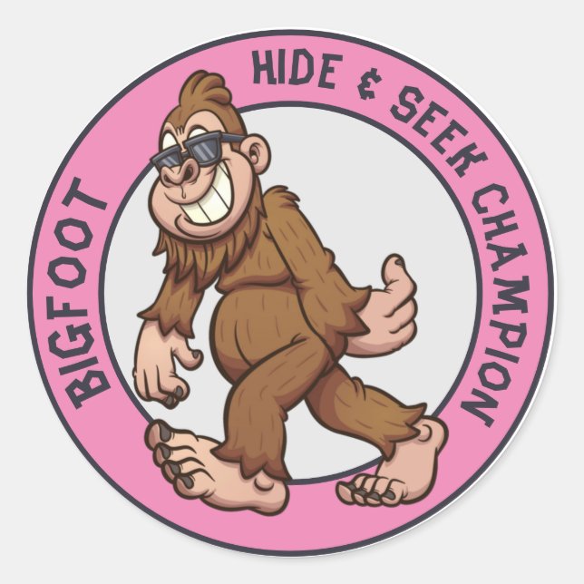 Bigfoot | Sasquatch (Bearbeitbar) Runder Aufkleber (Vorderseite)