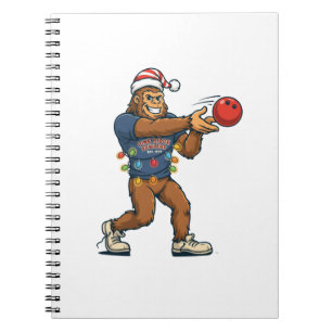 Bigfoot Sasquatch Bowling Lustiger Feiertag Sport Notizblock