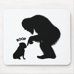 Bigfoot Sasquatch Bulldog Nose Boop Mousepad