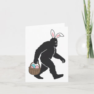 Bigfoot Sasquatch Bunny Ears Carry Ostereier B Karte