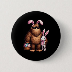 Bigfoot Sasquatch Bunny Ostereier Retro Männer Jun Button