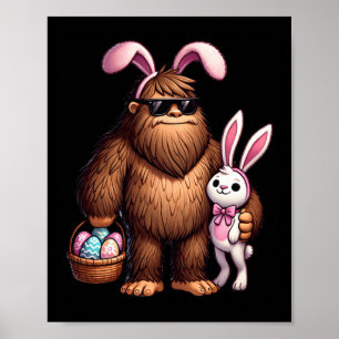 Bigfoot Sasquatch Bunny Ostereier Retro Männer Jun Poster