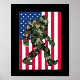 Bigfoot Sasquatch Camouflage Poster