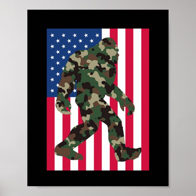 Bigfoot Sasquatch Camouflage Poster (Vorne)