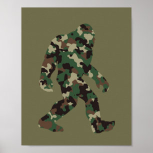 Bigfoot Sasquatch Camouflage Poster