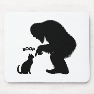 Bigfoot Sasquatch Cat Nose Boop Mousepad