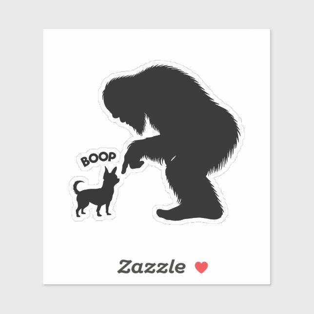 Bigfoot Sasquatch Chihuahua Boop Aufkleber (Blatt)