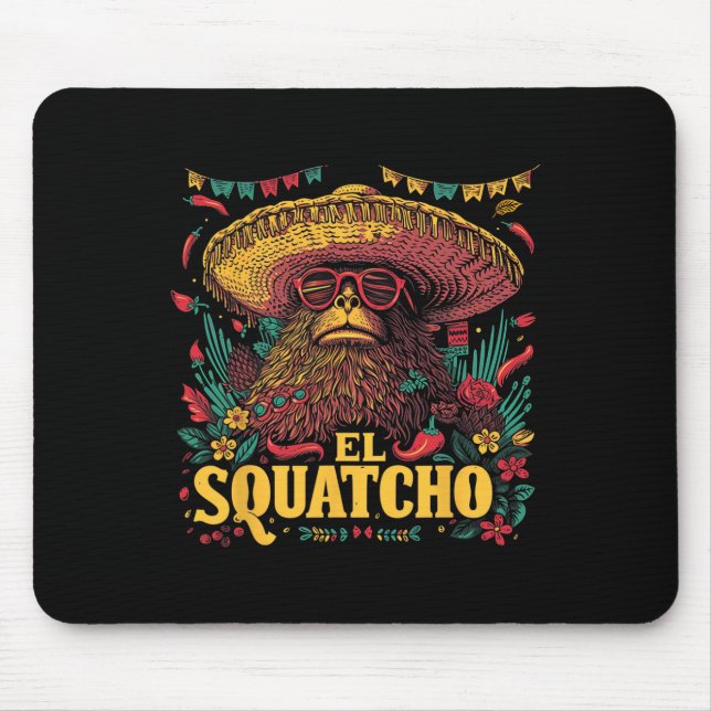 Bigfoot Sasquatch - Cinco De Mayo Mexican Sombrero Mousepad (Vorne)