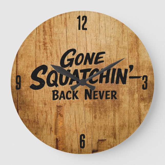 Bigfoot Sasquatch Clock Große Wanduhr (Vorderseite)