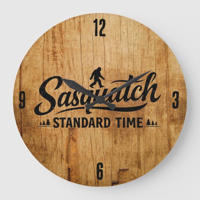 Bigfoot Sasquatch Clock Große Wanduhr (Vorderseite)