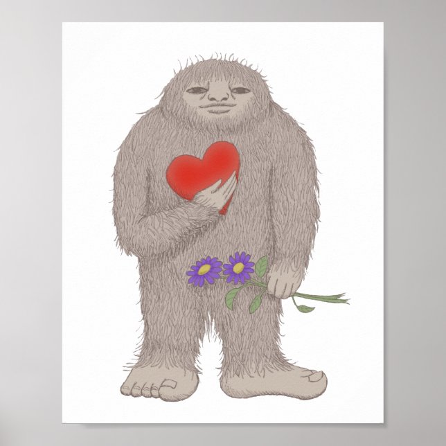 Bigfoot Sasquatch doch in Liebe ein merkwürdiges P Poster (Vorne)