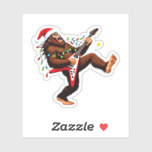 Bigfoot Sasquatch E-Gitarre Weihnachten 2026   Aufkleber