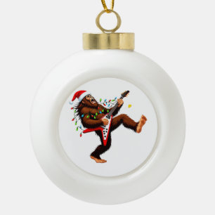 Bigfoot Sasquatch E-Gitarre Weihnachten 2026   Keramik Kugel-Ornament