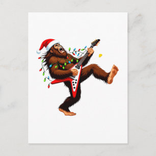 Bigfoot Sasquatch E-Gitarre Weihnachten 2026 Postkarte