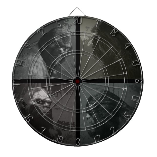 BIGFOOT SASQUATCH FACE PORTRATRAIN Dartboard Dartscheibe (vorne)