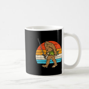 Bigfoot Sasquatch Fischerei Retro Fisherman Men Wo Kaffeetasse
