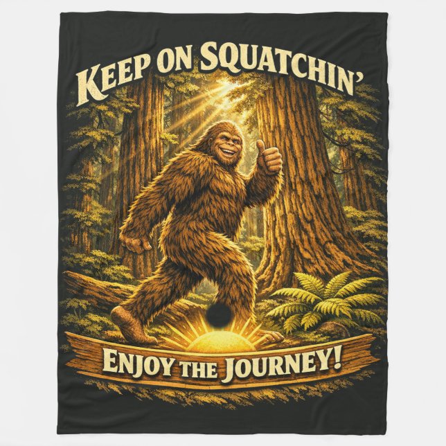 Bigfoot Sasquatch Fleecedecke (Vorderseite)