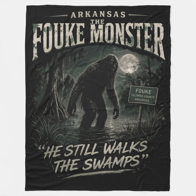 Bigfoot Sasquatch Fleecedecke (Vorderseite)