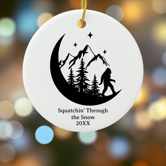 BigFoot Sasquatch Funny Funny Outdoor Nature Custo Keramik Ornament (Von Creator hochgeladen)