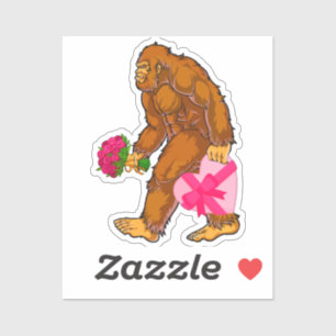 Bigfoot Sasquatch Funny Valentinstag Liebe Aufkleber
