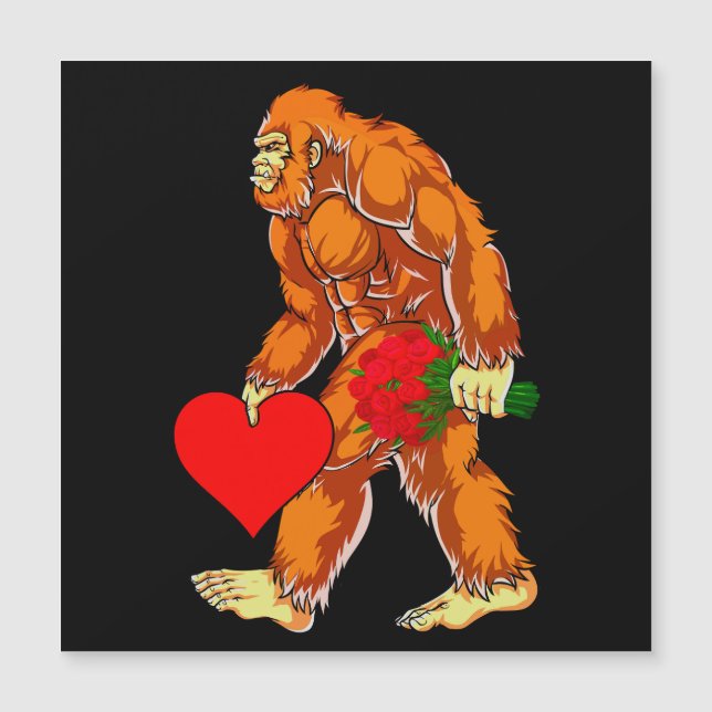 Bigfoot Sasquatch Funny Valentinstag Liebe Magnetkarte (Vorderseite)